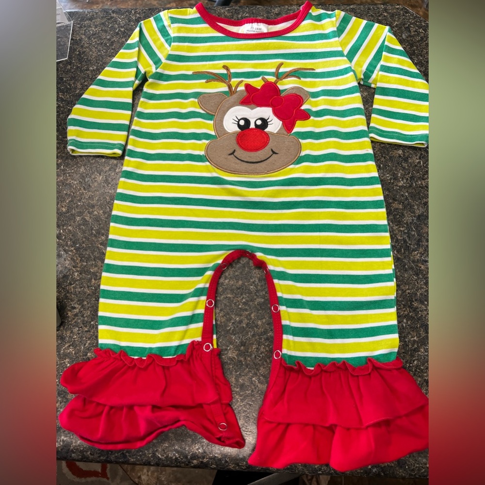 12-18 month Christmas romper. Like new